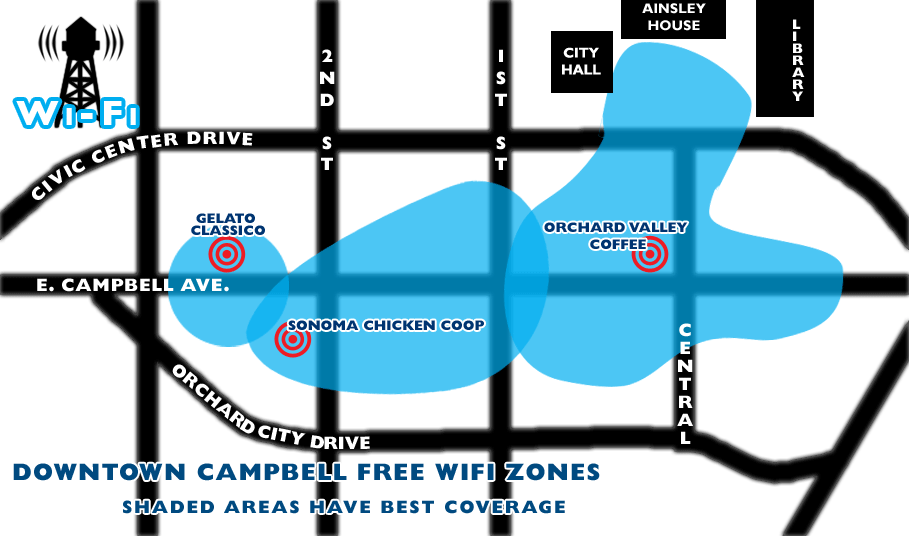 Downtown Campbell Wi-Fi Coverage Map