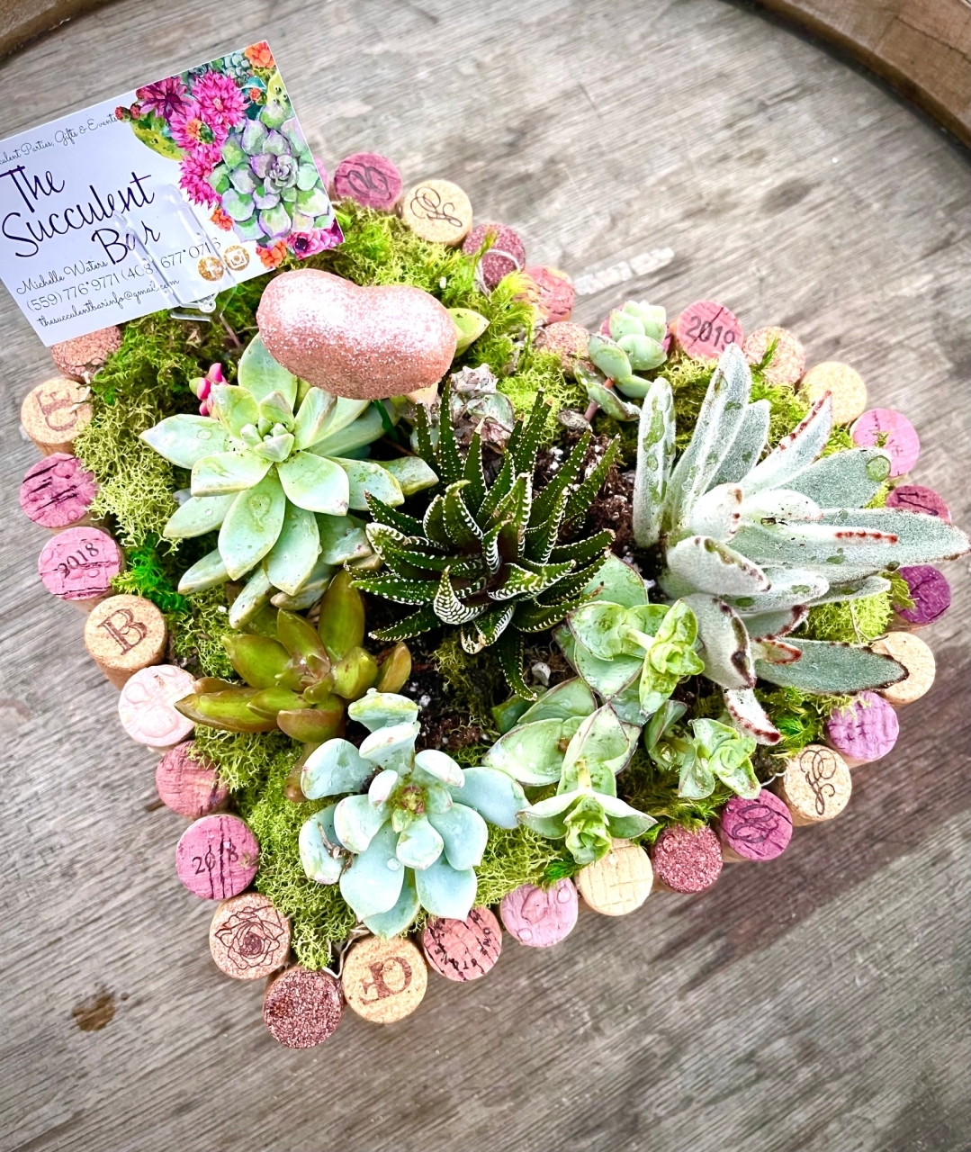 Succulent Cork Heart Planters - Decor Workshop | Downtown Campbell