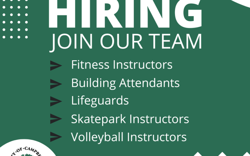 Now Hiring Water Exercise, Building Attendants, Lifeguards, Fitness