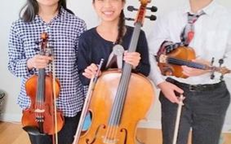 Two Violins and One Cello Trio at Campbell Library Downtown Campbell